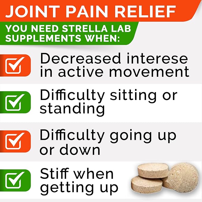 Glucosamine Tablets for Dogs - Joint Supplement w/Omega-3 Fish Oil - Chondroitin, MSM - Advanced Mobility Chews - Joint Pain Relief - Hip & Joint Care - 120 Ct - Made in USA