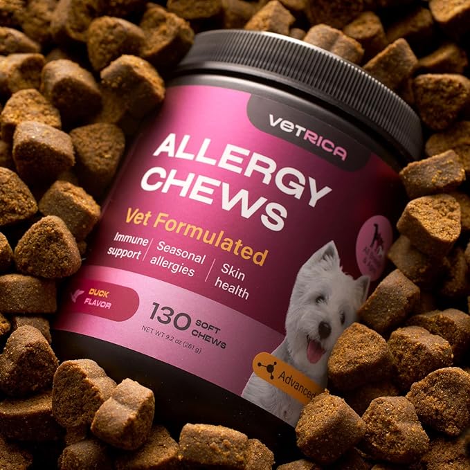 Dog Allergy Relief Chews - Dog Itching Skin Relief - Anti Itch for Dogs - Dog Itch Relief Chews - Hot Spot Treatment - Seasonal Allergy Support Supplements - Allergy Chews - Allergy Immune Treats