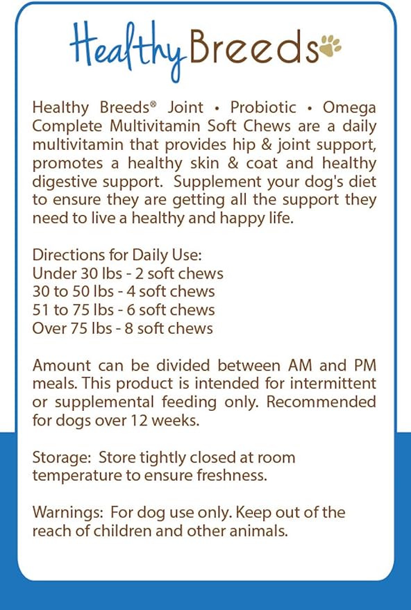 Healthy Breeds Poodle All in One Multivitamin Soft Chew 90 Count