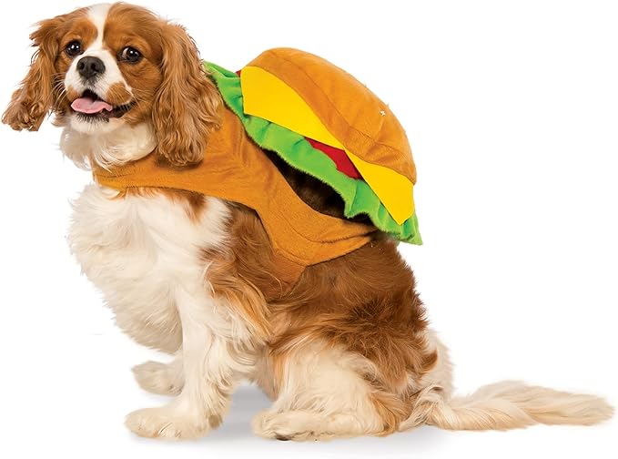 Rubie's unisex adult Hamburger Dog Costume Party Supplies, White, M Neck 14.5 Girth 20 Back 15 US