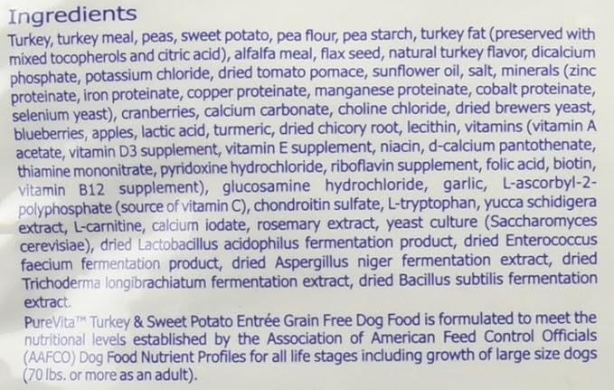 Nutri-Source Pure Vita Grain-Free Turkey And Sweet Potato Dry Dog Food, 5 Pound Bag