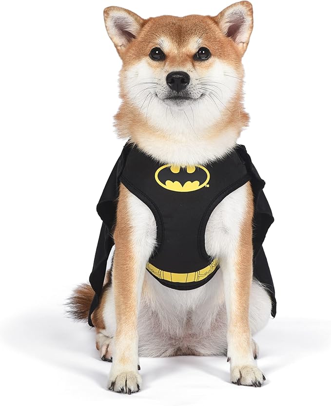 DC Comics for Pets Batman Dog Harness, Medium | Soft and Comfortable No Pull Harness for Dogs, Dog Batman Costume | Cute Dog Harness, Dog Halloween Costume, Batman Harness, Puppy Harness, Pet Harness