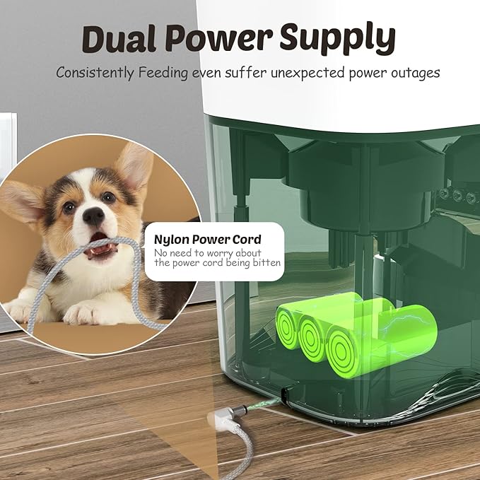 Automatic Cat Feeders, App Control Smart Pet Food Dispenser with Portion Control&Timer Setting, Auto Dog Feeder 1-10 Meals, Voice Record, Small & Medium Pets,2.4G Wi-Fi ONLY, 3L/13cup (White)