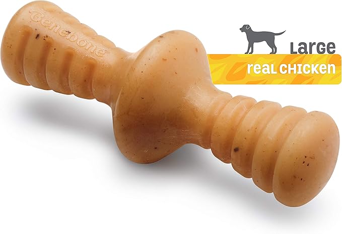 Benebone Zaggler Rolling Dog Chew Toy for Aggressive Chewers, Real Chicken, Made in USA, Large