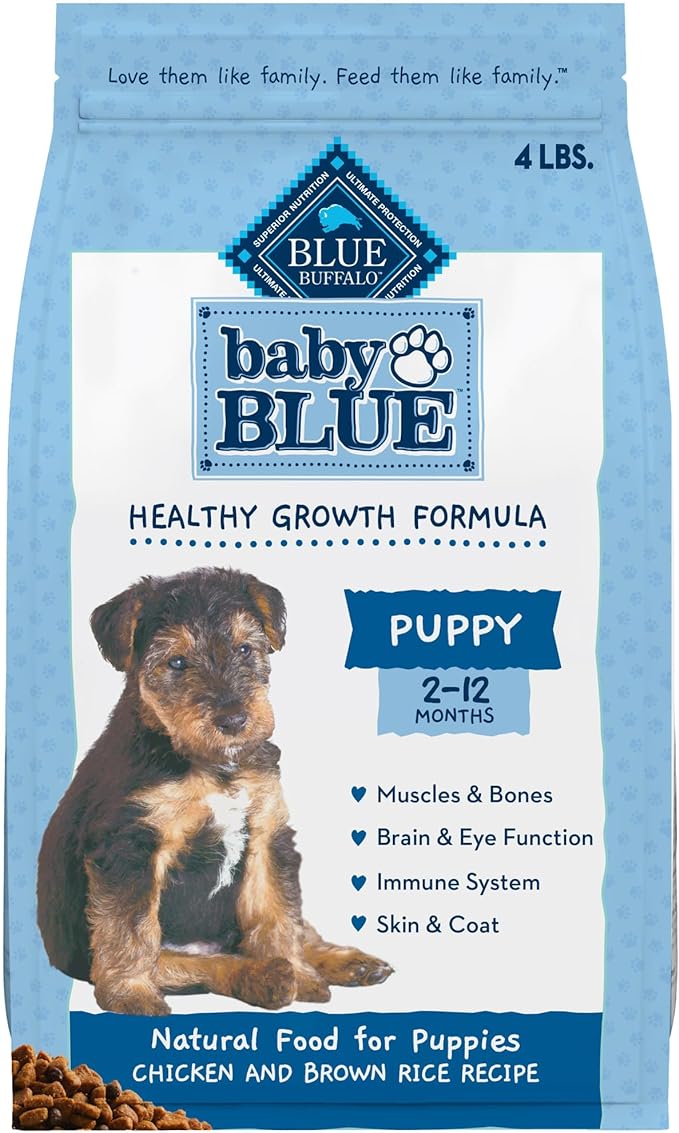 Blue Buffalo Baby Blue Healthy Growth Formula Natural Puppy Dry Dog Food, Chicken and Brown Rice Recipe 4-lb