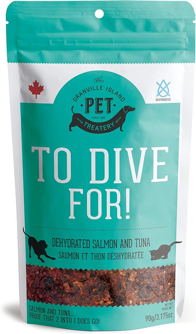 Dehydrated Protein Wild Salmon & Tuna Treat for Dogs & Cats Slowly Dehydrated Raw Single Ingredient Keep Nurtients Vitamins and Healthy Oils Made
