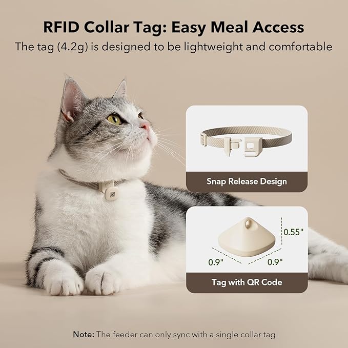 PETLIBRO 2 Packs RFID Automatic Cat Feeders, 5G Wi-Fi 2 Packs Automatic Pet Feeders, 3L 2 Auto Cat Feeders with Light Collar Tag, Tag Activated 2 Automatic Cat Food Dispensers 1-10 Meals Control