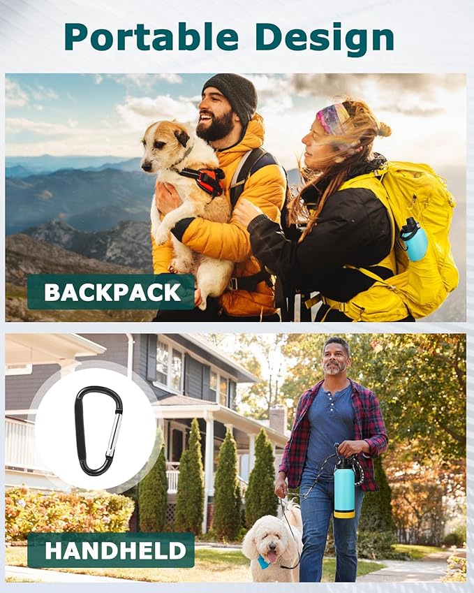 Portable Dog Water Bottle, 32OZ Stainless Steel Dog Water Bottle, with Dog Drinking Bowl & Food Bowl, Leak Proof, Double Vacuum Insulation, Dog Travel Water Bottle for Walking Hiking Camping