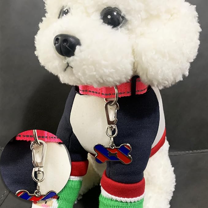6 Pcs 1.6 inch Dog Tag Clips for Collar, Replaceable Dog ID Name Tag Ring Clip Dog Tag Attachment Clip Pet tag Quick Clip Clips Rings for Pet Collar and 9 Pcs Key Ring Clips Accessories