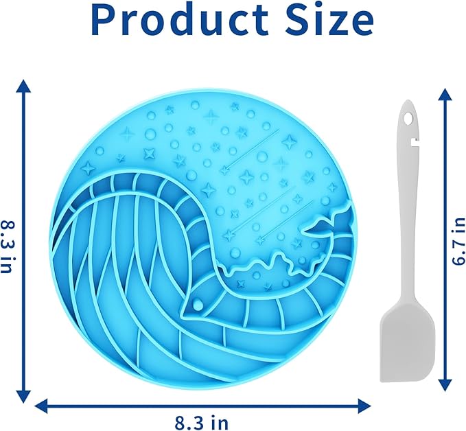 2-in-1 Lick Mat Slow Feeder for Dogs & Cats - Silicone Dog Lick Mat - Interactive/Promote Mindful - Anxiety Relief - Fun Alternative to Slow Feed Dog Bowl - Dishwasher Safe - Peanut Butter LPFLASAT