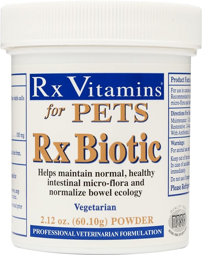 Rx Biotic for Pets 2.12 oz Powder - Professional Veterinary Formulas - Hypoallergenic & Vegetarian