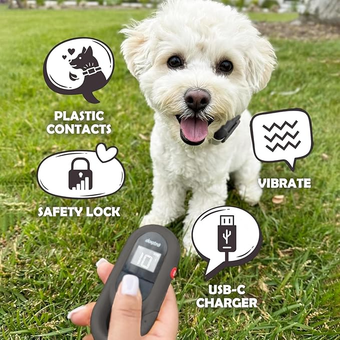 Dogtra CUE Easy Safe e-Collar with Vibration Customizable Waterproof Rechargeable Grey ecollar for Small Medium Large Dogs Remote Training Collar (2nd Generation)