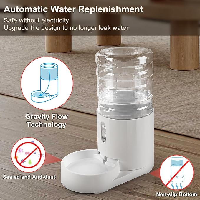 CZPET 4L Pet Water Dispenser Unplugged Automatic Water Bowl Dispenser Gravity Water Dispenser for Cats Water Self Feeder Dog Fountain Dogs Bowl Bottles for Kitten Puppy