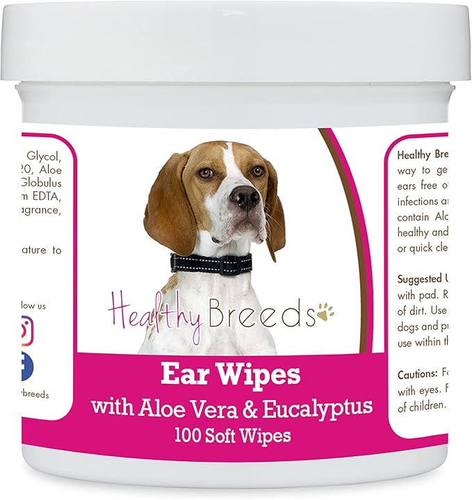 Healthy Breeds English Pointer Ear Cleaning Wipes with Aloe & Eucalyptus for Dogs 100 Count