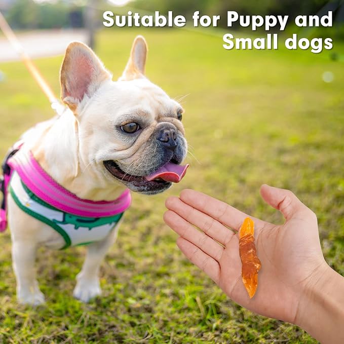 MON2SUN Dog Treats Rawhide Free Chicken Wrapped Sweet Potato Dog Snacks, Gluten & Grain Free Dog Treats for Puppy and Small Dogs, (Chicken, 1.56 Pound-Pack of 1)