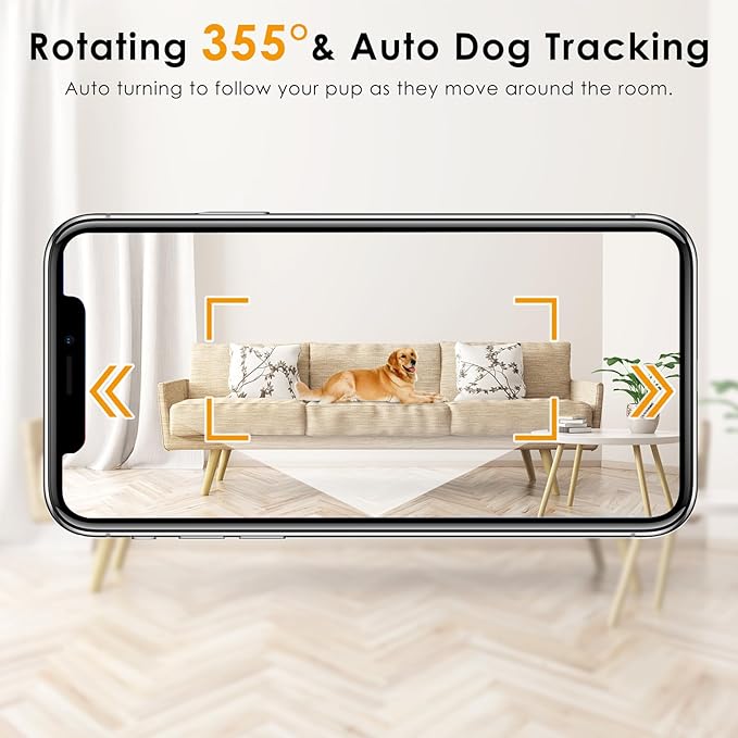 2K Pet Camera with Phone App - 360° View, 5G & 2.4G WiFi Two-Way Audio Dog Camera with Treat Dispenser Security Pet Camera for Dogs Remote Pet Monitoring