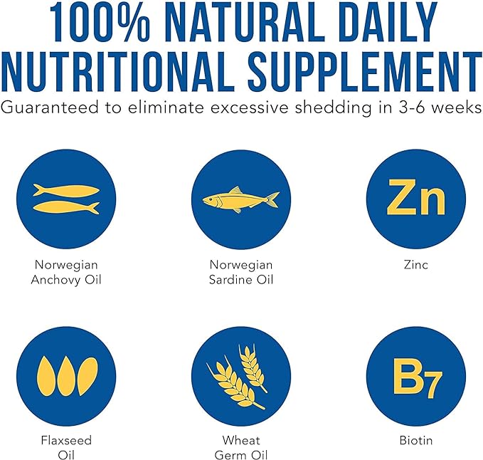 Shed-X Liquid Dog Supplement, 16oz – 100% Natural – Helps Control Excessive Dog Shedding with Fish Oil for Dogs Supplement of Essential Fatty Acids, Vitamins, and Minerals