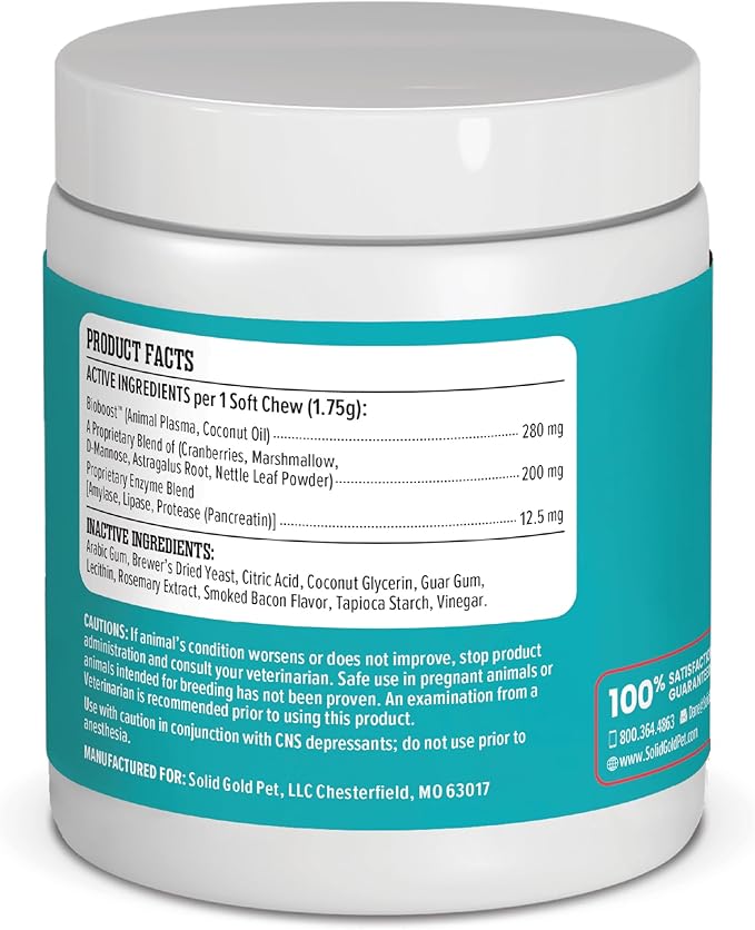 Solid Gold Cranberry Supplement for Dogs for Urinary Tract Health - Berry Balance w/Bioboost UTI + Bladder + Kidney Support for Dogs of All Life Stages w/Antioxidants - Cranberry Chews - 120 Count