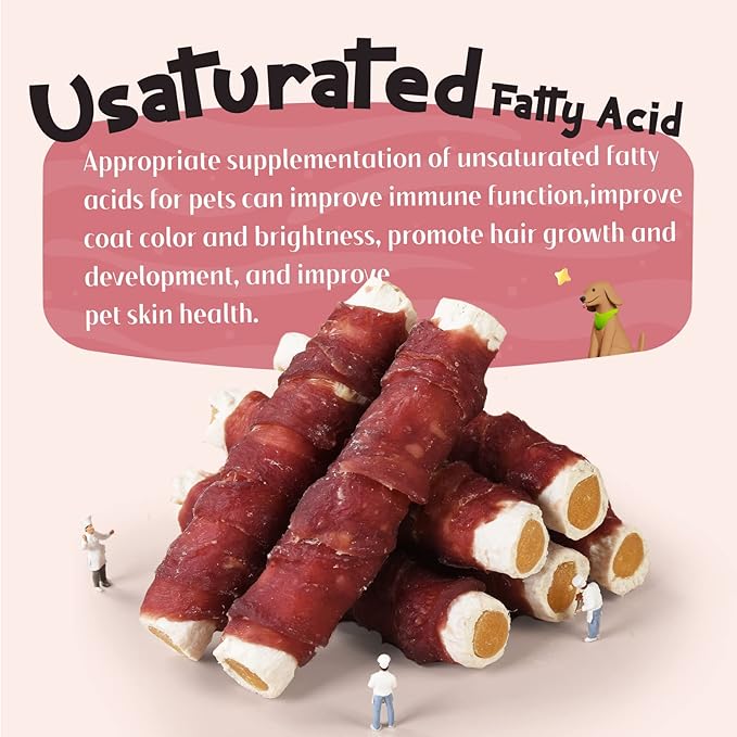 ASMPET Dog Treats Duck Wrapped Rawhide Sweet Potato Stick, Long Lasting Dog Chew Cowhide Treats, Grain Free Teeth Cleaning Dog Treats for Medium Large Dogs, 6 Pieces