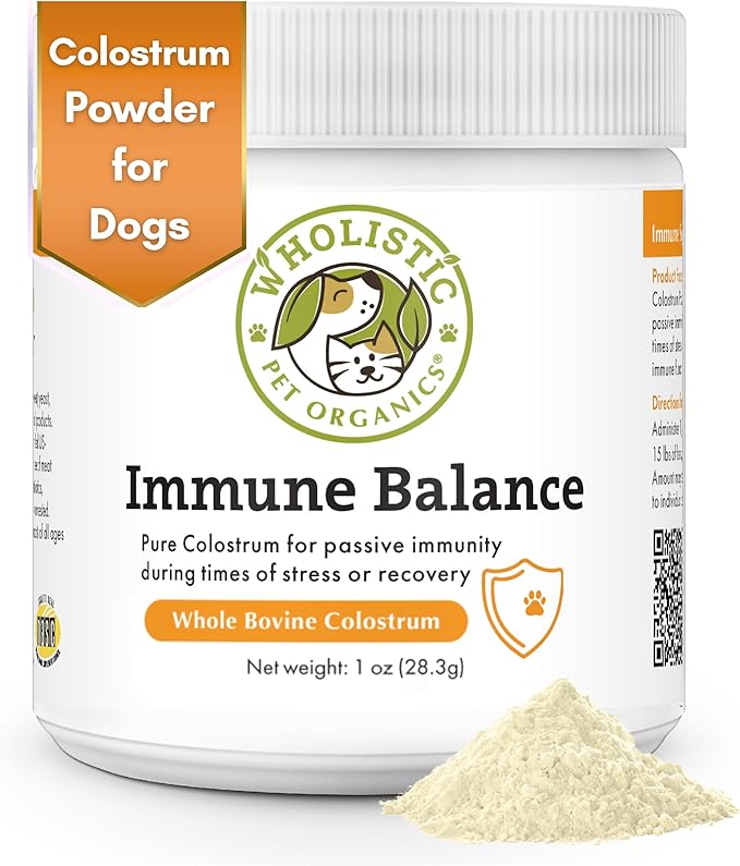 Wholistic Pet Organics Immune Balance: Dog Seasonal Allergy Relief, Colostrum for Dogs, Itching Relief for Dogs, Dog is Human Multivitamin Itch Relief, Dog Allergy Relief, Mother's First Milk Powder