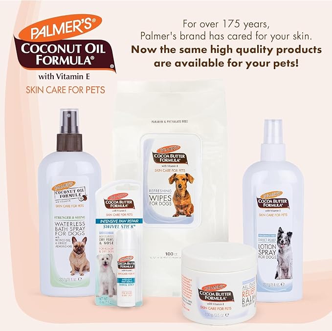 Palmer's for Pets Cocoa Butter Refreshing Dog Wipes, 100 Ct | Cocoa Butter Wipes for Dogs | Paraben & Phthalate Free Dog Grooming Wipes for Dogs, Palmers Dog Bath Wipes