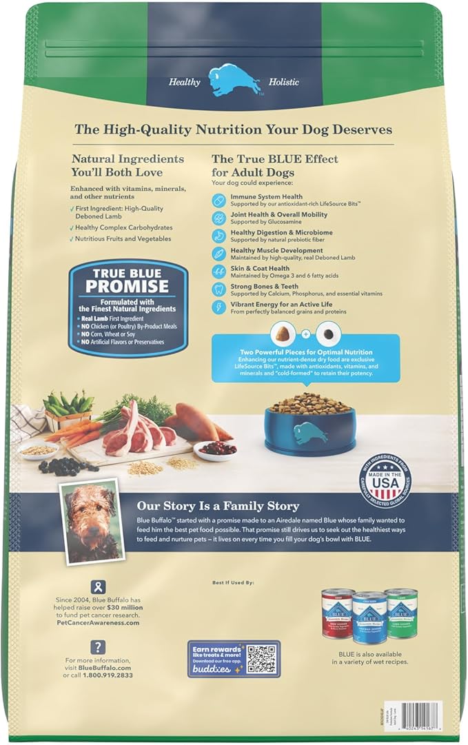 BLUE BUFFALO Life Protection Formula Natural Adult Dry Dog Food, Lamb and Brown Rice 24-lb