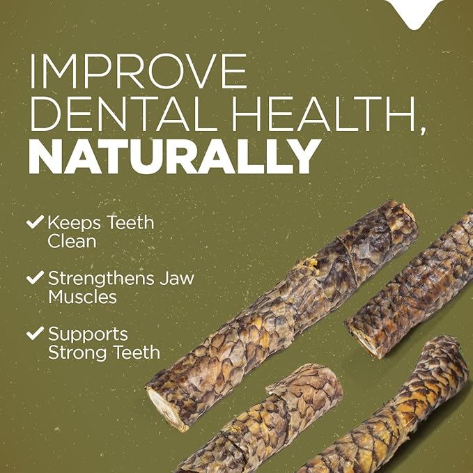 Natural Farm Power Fish Sticks Dog Chews (6”, 15-Pack), 2-in-1 Power Chews: Premium Beef Cheek Wrapped in Crunchy Tilapia Skin, Rich in Omega 3s, Long Lasting Protein Chew with Health Benefits