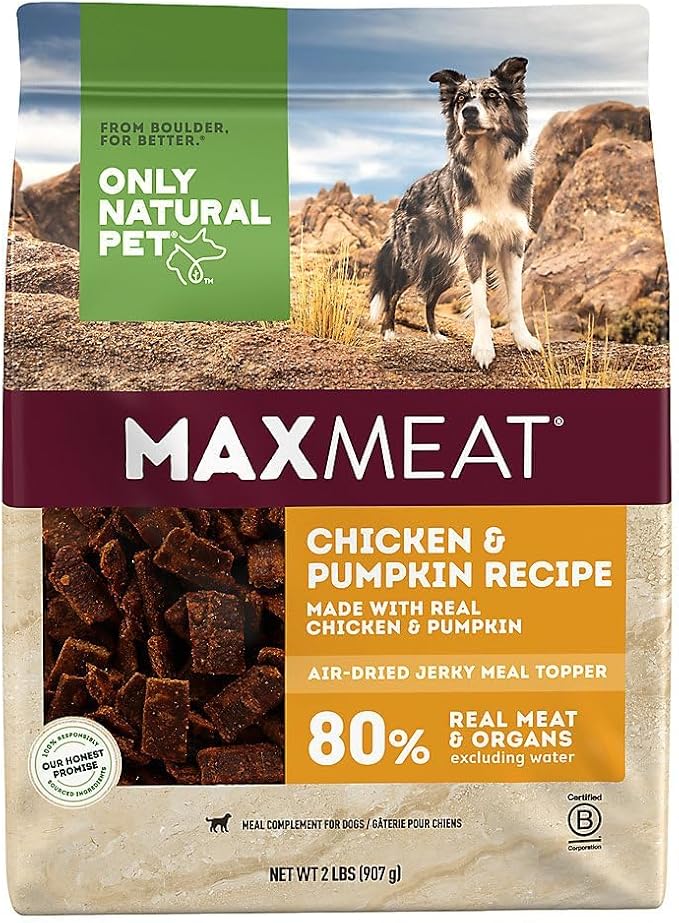 Only Natural Pet MaxMeat Holistic Air Dried Dry Dog Food - All Natural, High Protein, Grain Free and Limited Ingredient - Made with Real Meat - Chicken with Pumpkin & Parsley 5.5 lb