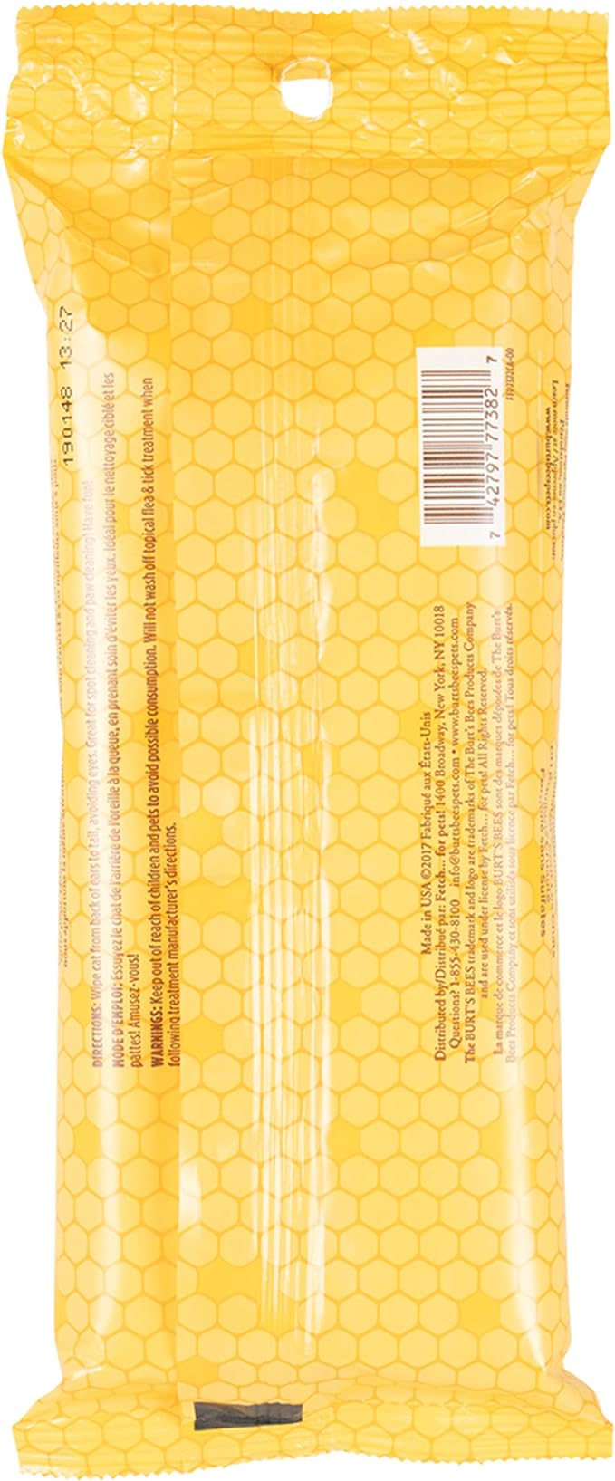 Burt's Bees for Pets Cat Naturally Derived Dander Reducing Wipes - Kitten and Cat Wipes for Grooming - Cruelty Free, Formulated without Sulfates and Parabens, Made in the USA, 50 Count - 2 Pack
