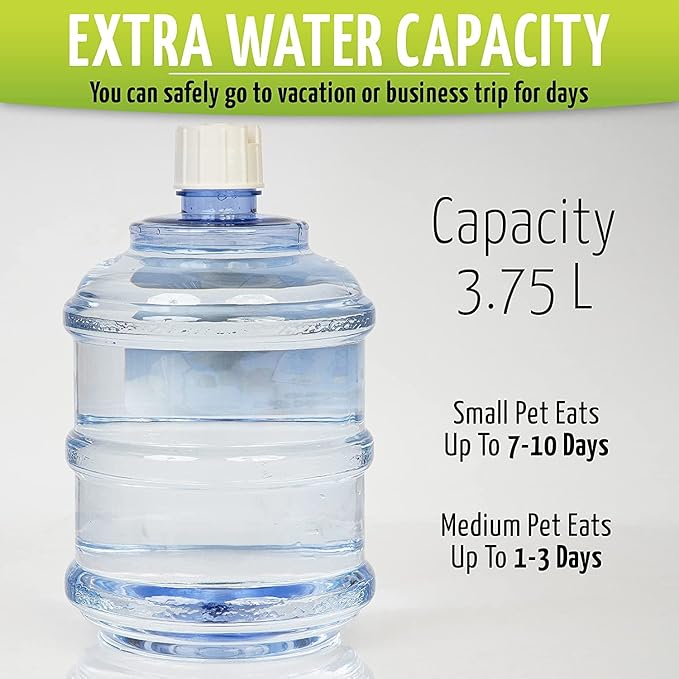 Zone Tech Self-Dispensing Pet Waterer - Premium Quality Durable Self-Dispensing Gravity 3.7 Liters Pet Waterer (2 Pack Self-Dispensing Pet Feeder)