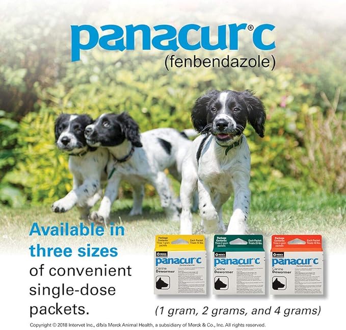 Panacur C Canine Dewormer (Fenbendazole), 4 Gram, 3 Count (Pack of 1), Red