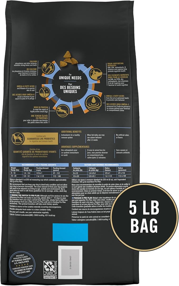 Purina pro plan Calm & Balanced Adult Small Breed Chicken & Rice Formula Dry Dog Food - 5 lb. Bag