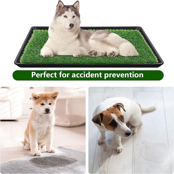28.7 x 19.6In Dog Grass Pad with Tray Pet Potty Fake Grass Training Mat Artificial Grass for Dogs with Tray on Indoor and Outdoor
