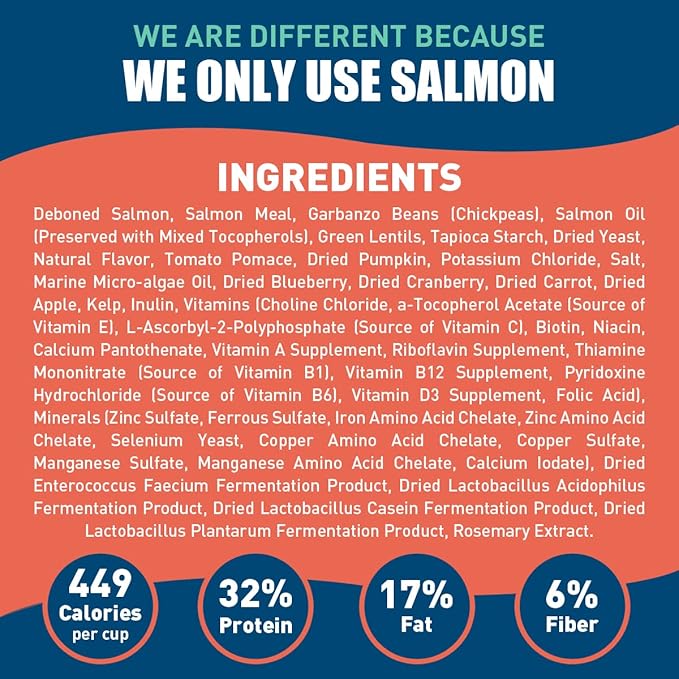 Wild Salmon SUPER3+ Dry Dog Food | High-Protein Blend with Freeze-Dried Raw Salmon & Salmon Oil | Grain-Free, All-Natural | Puppy & Adult | Allergy & Digestive Support | 3-lbs