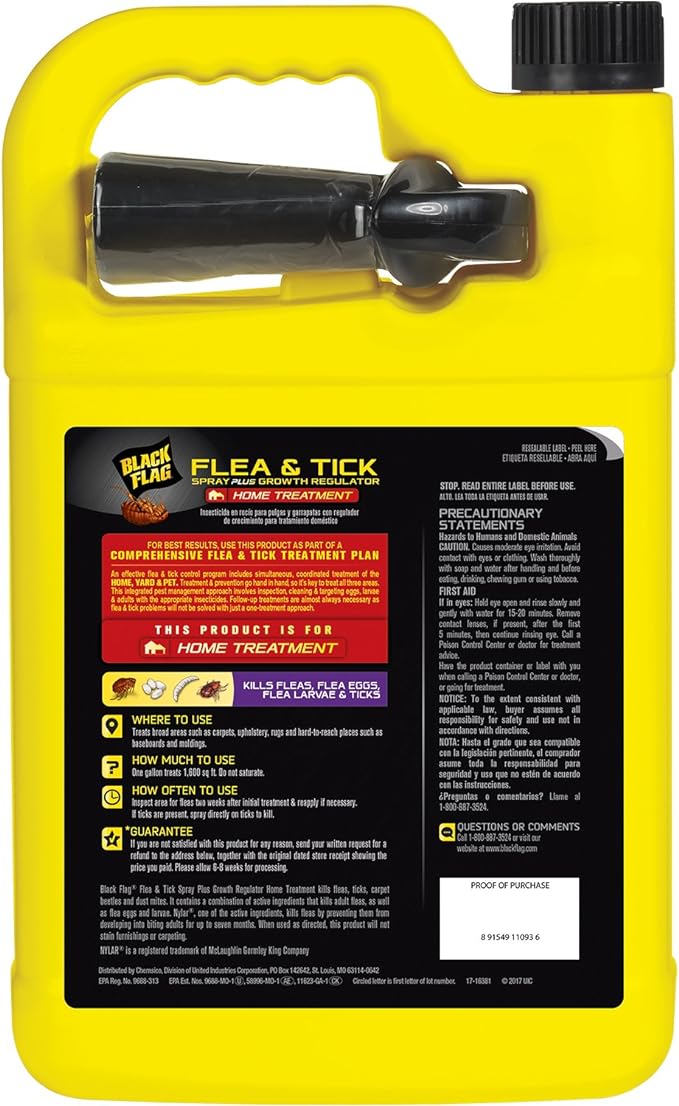 Black Flag 11093 B00PVN1ST8 Extreme Flea Killer Plus Growth Regulator RTU for Insects, 1-gal & Hot Shot Fogger with Odor Neutralizer, Kills Roaches, Ants, Spiders & Fleas