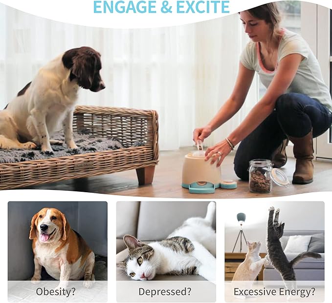 PETGEEK Automatic Dog Treat Dispenser Button, Dog Puzzle Memory Training Activity Toy- IQ Training Dog Button, Remote Dog Button Treat Dispenser for Dogs (Blue Button)