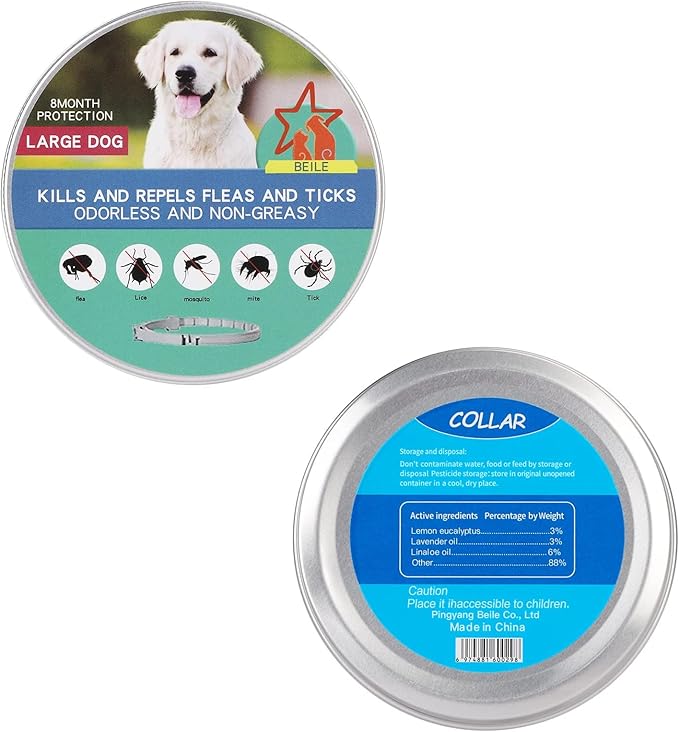 UrbanX Natural Flea Flea & Tick Treatment & Prevention Collar for Medium & Large Dogs, Waterproof, Adjustable (1 Pack)