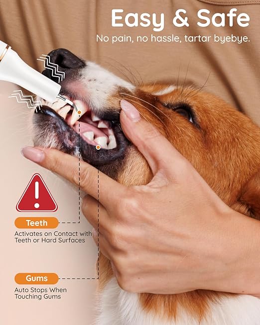 Dog Plaque Remover for Teeth Rechargeable, 12-in-1 Pet Tooth Brushing kit with LED Light, 5 Modes Ultrasonic Dog Teeth Cleaning Tools with Finger Toothbrush Tartar Remover for Dental Care