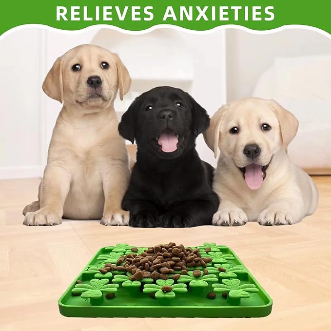 Lick Mat for Dogs Cats, Slow Feeder Pad, Dog Lick Mat, Food-Grade Silicone Treat Pad, Dry Wet Food Mat, Smell Training Slow Eating for Dogs and Cats, Boredom Anxiety Relief