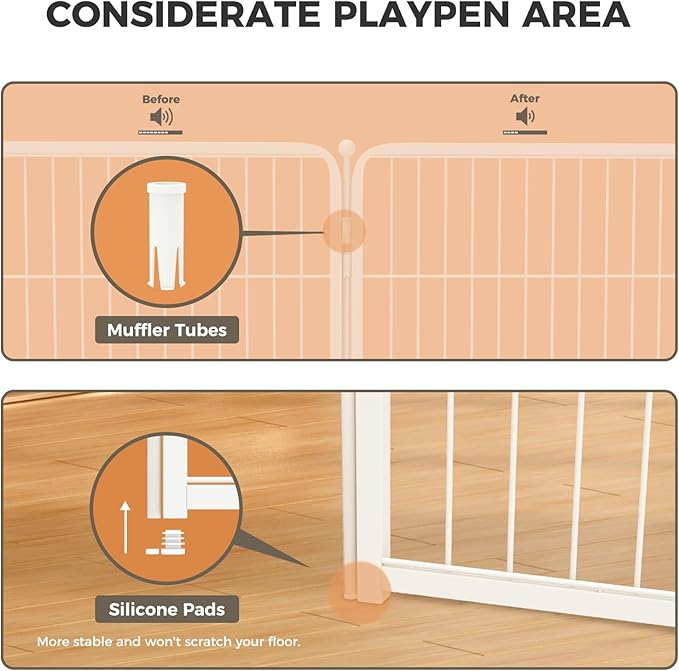 FXW Homeplus Dog Playpen Designed for Indoor Use, 24" Height for Puppy and Small Dogs, WhiteâPatented