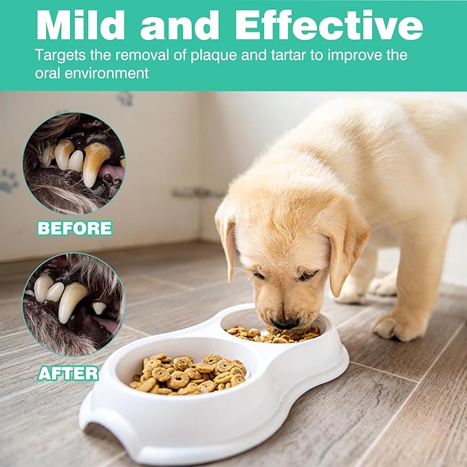 Dog Teeth Cleaning Wipes, Pre-Soaked Pet Tooth Finger Wipes 60pcs, Soothing Cleaning Pet Teeth, Reducing Tartar and Plaque, Freshening Breath, Maintaining Your Dog's Oral Health