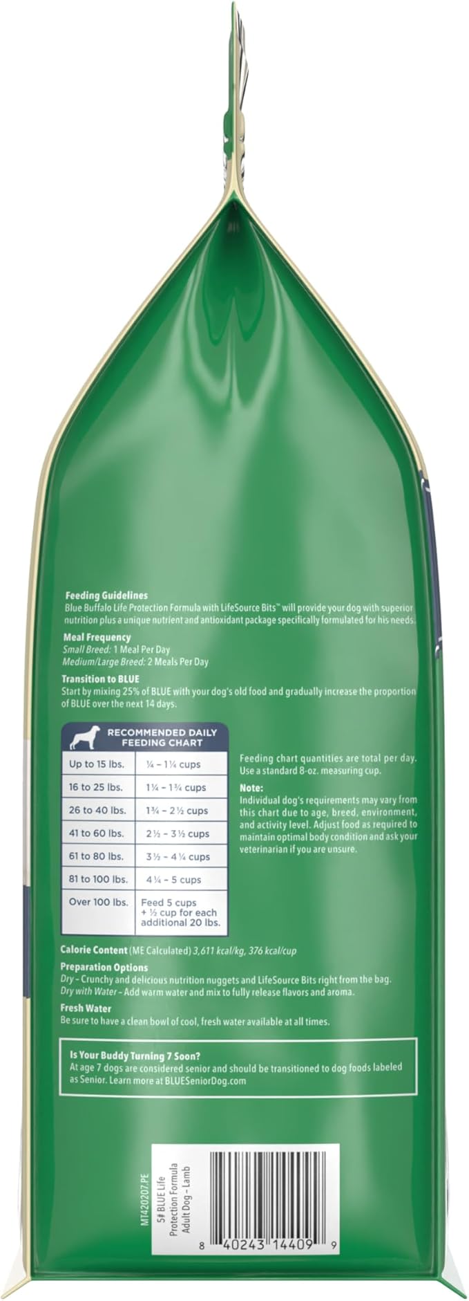 Blue Buffalo Life Protection Formula Natural Adult Dry Dog Food, Lamb and Brown Rice 5-lb Trial Size Bag