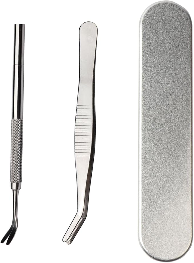 Tick Removal Tool,Tick Remover for Dogs,Pet First aid kit Ttwister Tweezers,Tick Key,Dog Hiking Camping Gear,Cat flea and tick Treatment (1 Set), Metal ash