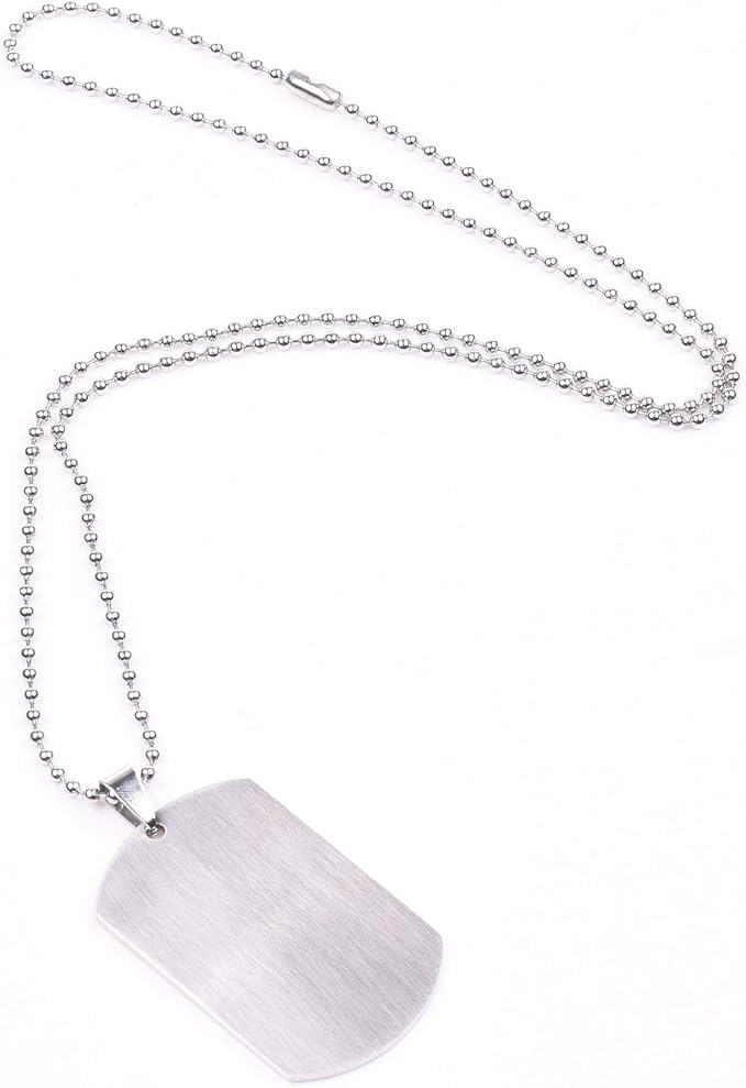 Cosmos 2 Pcs Military Dog Tags Dog ID Tags with 23.5 Inch Nickel Plated Steel Ball Chains