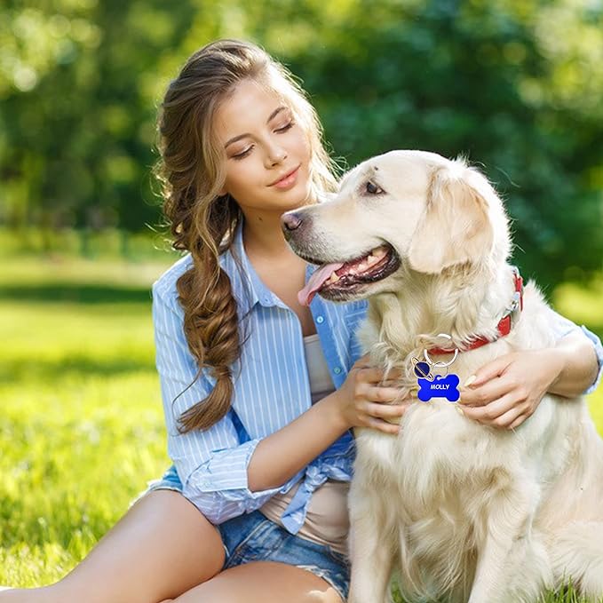140pcs Pet ID Tag Set with 40pcs Colourful Blank Dog Tags Double Sided Aluminum Cat ID Tags,80pcs Stainless Steel Key Rings and 20pcs Pendants for Dogs Cats Pets Name Phone Number Craft Tag