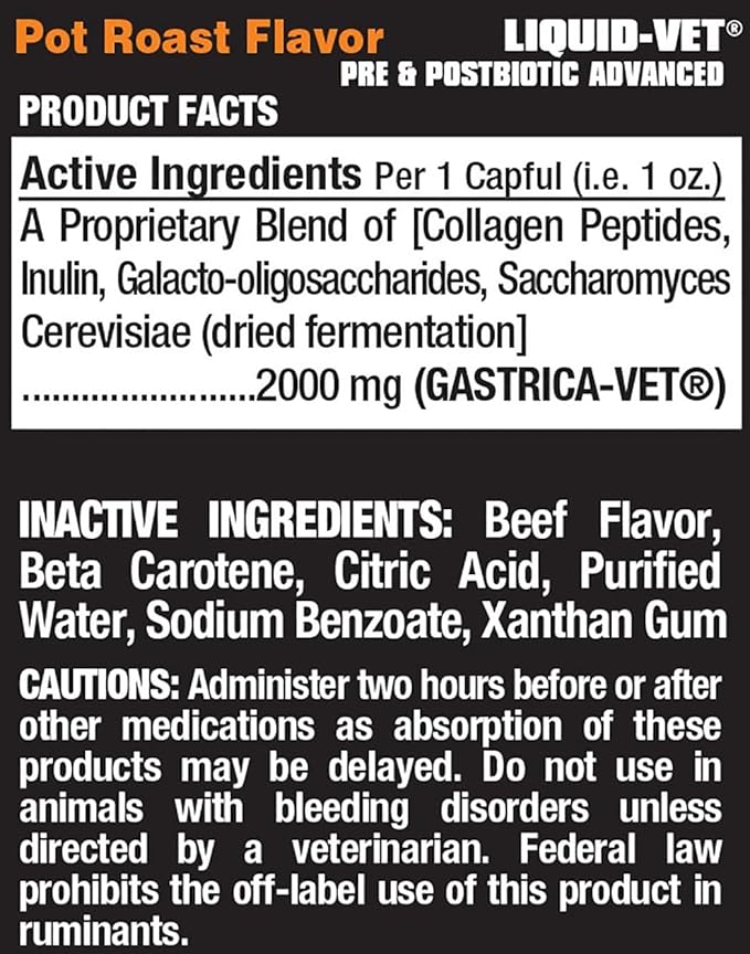 Liquid-Vet K9 Pre & PostBiotic Advanced (Pot Roast, 32oz Economy Size)