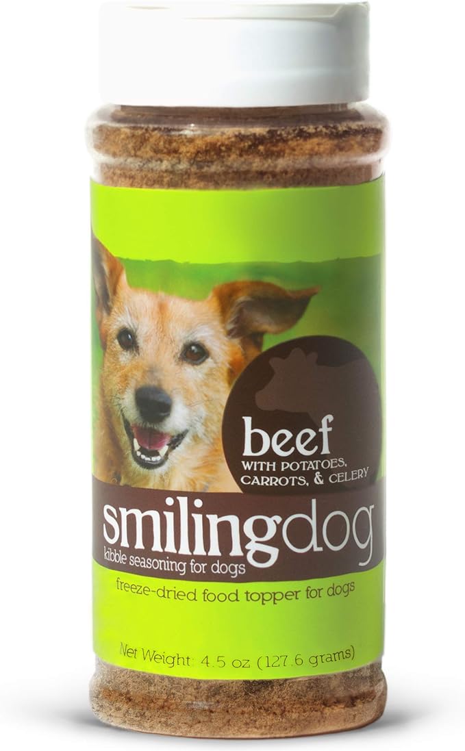 Herbsmith Kibble Seasoning – Freeze Dried Beef – DIY Raw Coated Kibble Mixer - Dog Food Topper for Picky Eaters, 4.5 oz (Packaging May Vary)