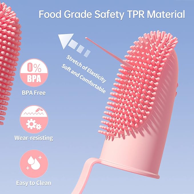 3 Pack Finger Toothbrush for Dogs, Dog Toothbrush Kit for Easy Teeth Cleaning, Double-Finger Toothbrush Dental Care for Puppies, Cats and Small Pets
