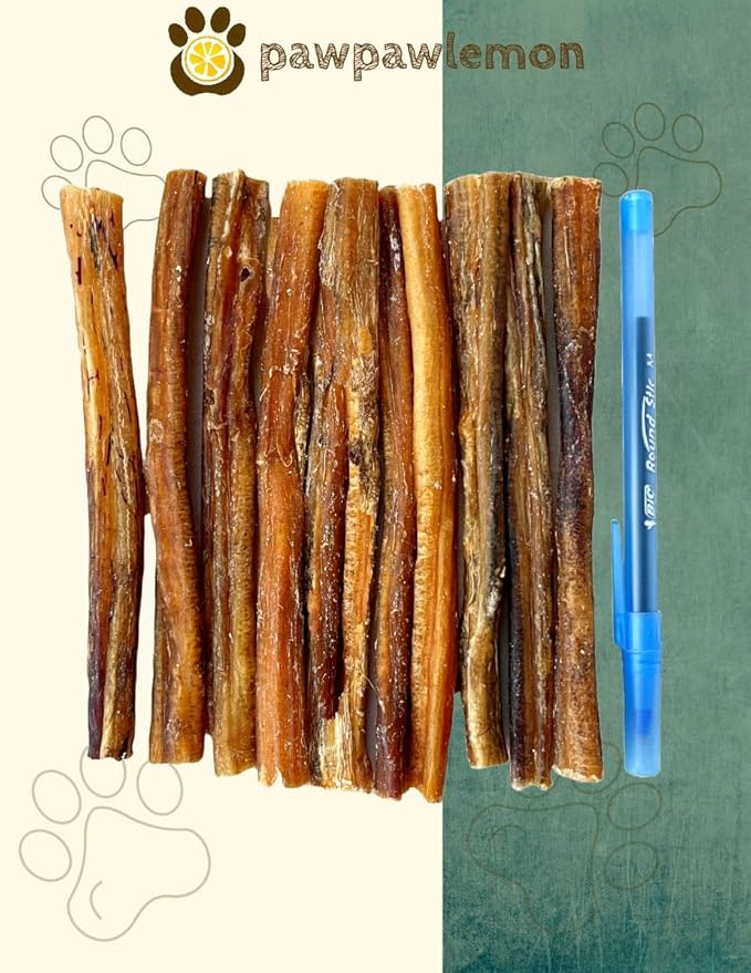 Bully Sticks for Dogs (6 inch Pack of 10) | Long Lasting Natural Dog Chew | Single Ingredient 100% Beef Pizzle | Packed in The USA | Standard Thickness