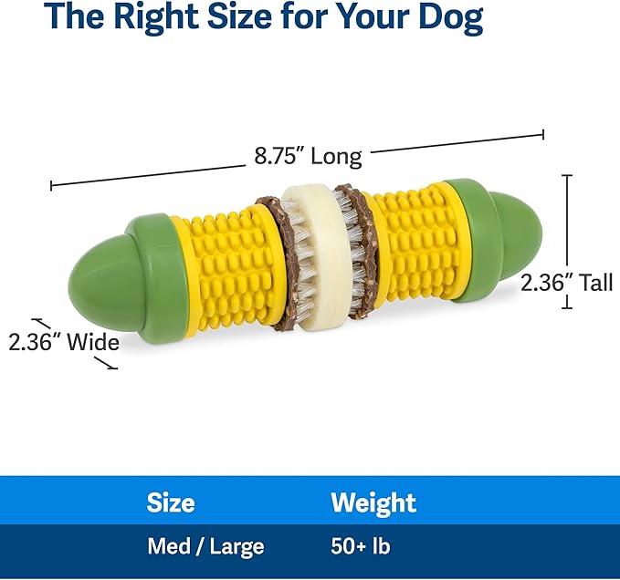 PetSafe Busy Buddy Cravin’ Corncob Dog – Treat Ring Holding Chew Toy – BPA Free Rubber – Butter Scented – Interactive Pet Puzzle for Boredom or Separation Anxiety – Small to Large Dogs